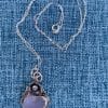 Lavender sea glass heart necklace, view