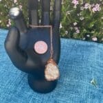 Sea Foam Sea Glass Necklace in Copper Crocheted Wire size
