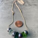 Peacock Pearl Sea Glass Necklace, size