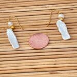 Biwa Pearl Earrings, size