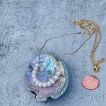 Long  Pearl Necklace on Gold Chain - Image 2