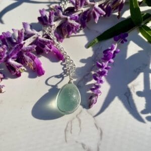 Simply sea glass, sea foam necklace