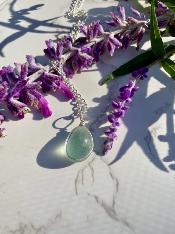 Simply sea glass, sea foam necklace