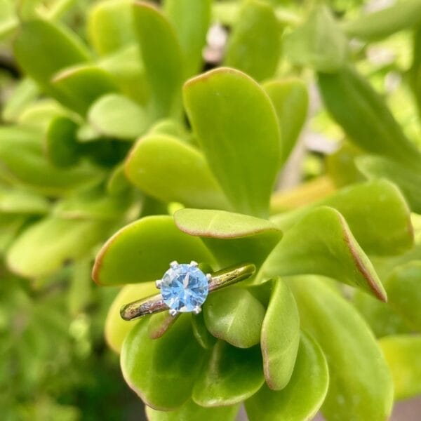 Gold aquamarine ring