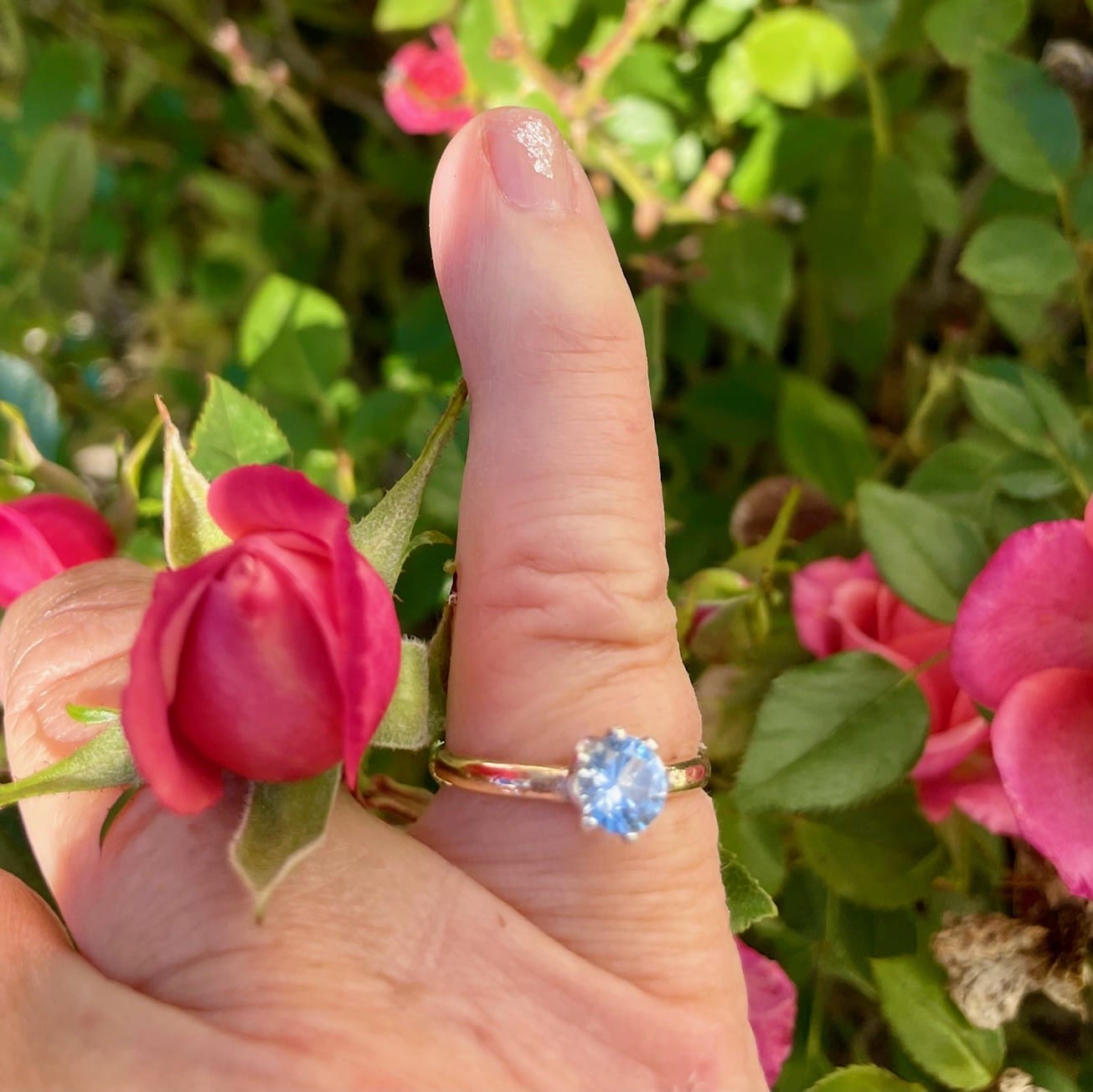 Aquamarine ring, modeled