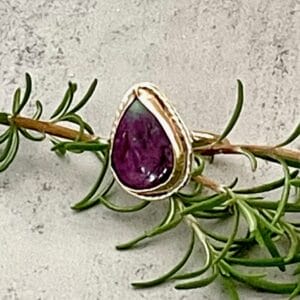 Ruby Zoisite Gold RIng