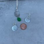 Celtic  Necklace & Earring Set with Green Sea Glass - Image 2