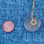 White Sea Glass with Gold Sun, scale