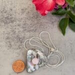 Abalone and Rose Quartz Necklace, scale