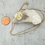 FIne Silver Bud Necklace with Gold, size