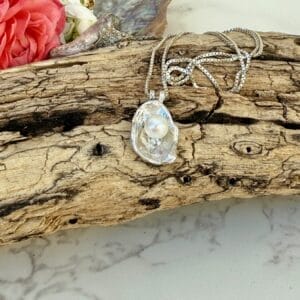 Sterling Silver Cast Pearl Necklace