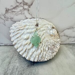Sterling silver sea foam prong necklace