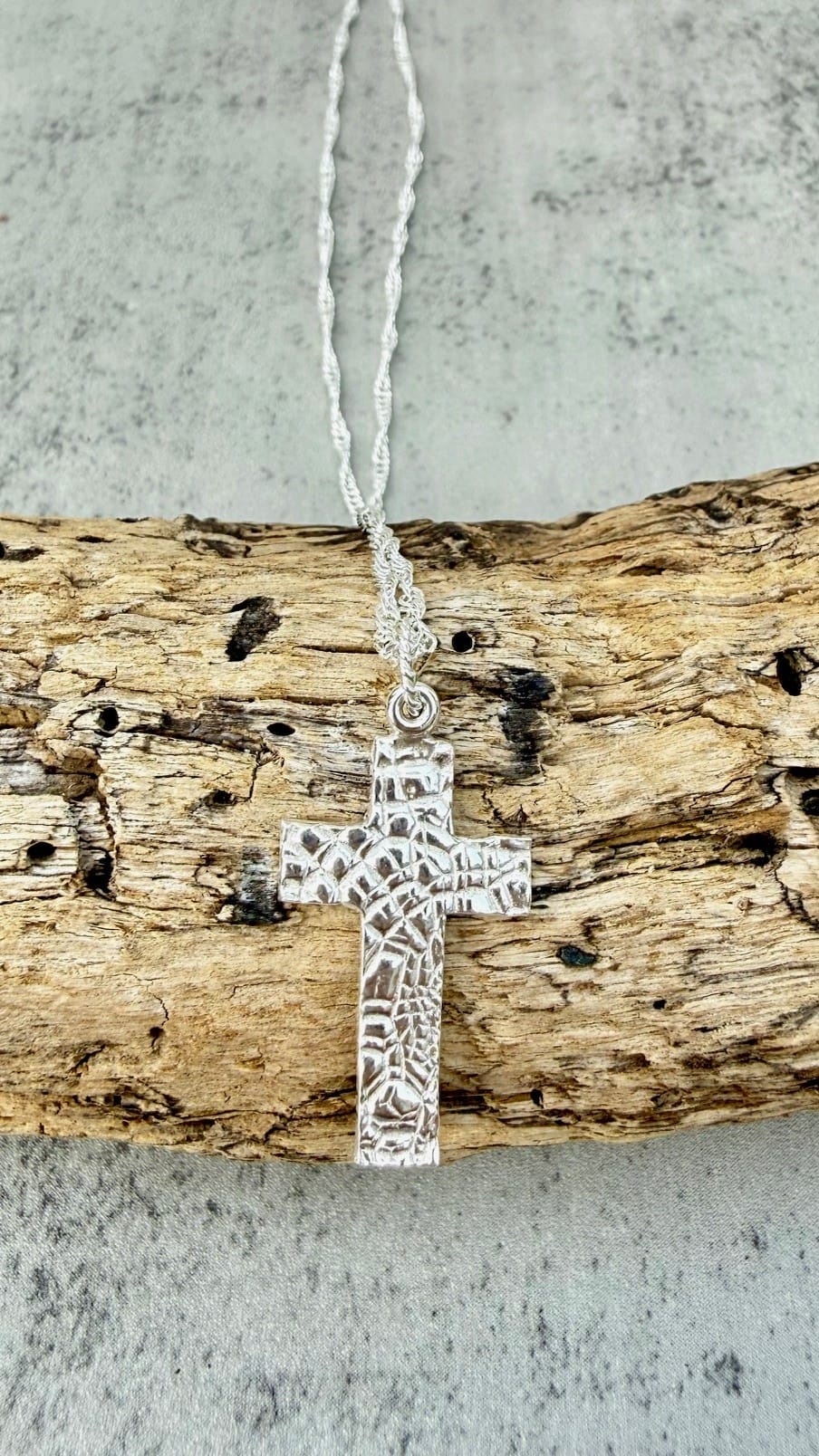 99.9% Fine Silver Cross Necklace